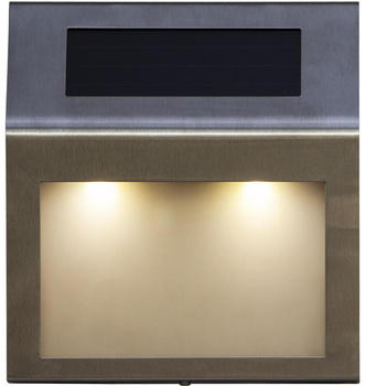 Star Trading LED Solar Wandleuchte Wally in Silber 0,06W IP44 mit Dämmerungssensor silber