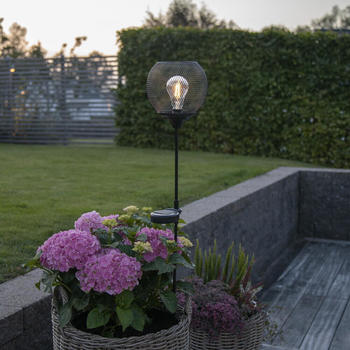 Star Trading LED Solar Dekoleuchte Sunlight in Schwarz 0,06W 5lm IP44 mit Dämmerungssensor schwarz