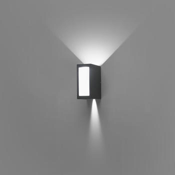 Faro LED Außenwandleuchte Log in Grau mit verstellbarem Lichtaustritt grau