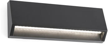 Faro Gradlinige Wandaufbauleuchte Must für Außen aus Kunststoff in dunkelgrau, 80 x 217 mm grau