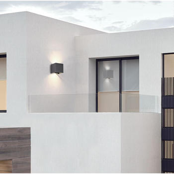 Maytoni LED Wandleuchte Fulton in Schwarz 6W 360lm IP54 eckig schwarz