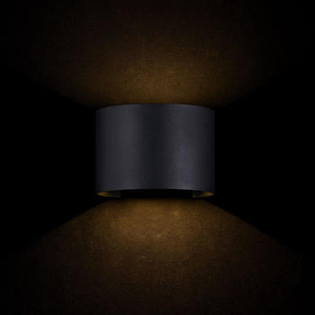 Maytoni LED Wandleuchte Fulton in Schwarz 6W 360lm IP54 rund schwarz