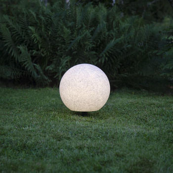 Star Trading Gartenkugel Gardenlight in Weiß-Grau E27 400 mm weiß