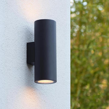 Lucide Wandleuchte Volantis in Schwarz E27 2-flammig IP54 schwarz
