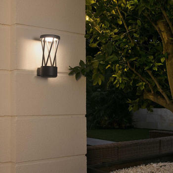 Faro LED Wandleuchte Twist aus Aluminium in Dunkelgrau IP65 grau