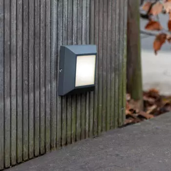 Lutec LED Wandleuchte Helena in Anthrazit und Weiß-satiniert 4W 200lm IP54 schwarz
