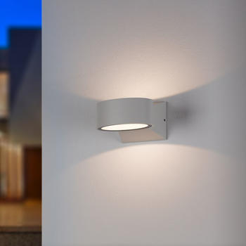 famlights famlights | LED Außenwandleuchte Nina aus Aluminium in Weiß-matt weiß