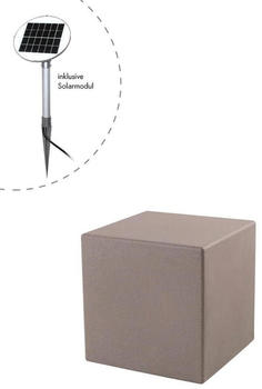 8 seasons design 8 seasons LED Solar Leuchtwürfel Shining Cube in Taupe 2W 410lm IP44 330x330mm braun