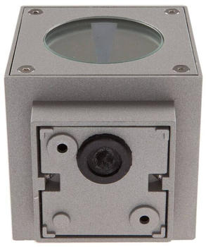 Lucande Silberne LED-Außenwandleuchte Jarno, Würfelform