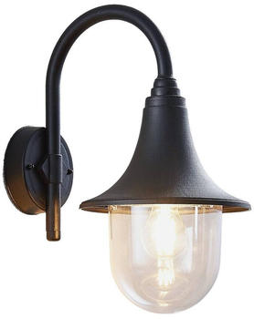 Lindby Außenwandlampe Nalevi, gebogen, schwarz