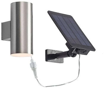 Lindby Maurun LED-Solarwandleuchte, silber