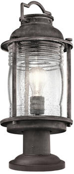 Elstead Lighting Außen Stehleuchte Ashland Bay, Stahl / Glas, verwittertes Zink