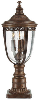 Elstead Lighting Außen Stehleuchte English Bridle, Stahl / gepresstes Glas, Bronze, 3 Lampen