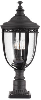 Elstead Lighting Außen Stehleuchte English Bridle, Stahl / gepresstes Glas, Schwarz, 3 Lampen