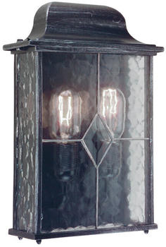 Elstead Lighting Außen Wandleuchte Wexford, Metall / Glas, Schwarz / Silber, 2 Lampen