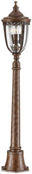 Elstead Lighting Gartenlaterne English Bridle, Stahl / gepresstes Glas, Bronze, 3 Lampen