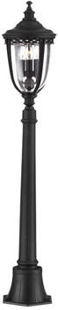 Elstead Lighting Gartenlaterne English Bridle, Stahl / gepresstes Glas, Schwarz, 3 Lampen