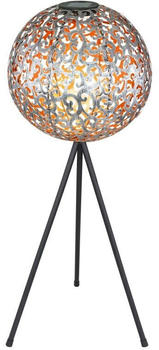 Globo Solarleuchte, Kugel mit Dekorstanzungen von 33744 auf 3-Bein, Metall schwarz, &Oslash;29 cm, H: 80 cm