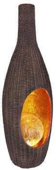 Globo Solarleuchte, Vase rund, innen mit Kugel, Kunststoff schwarz, 14,3x13x45,5 cm
