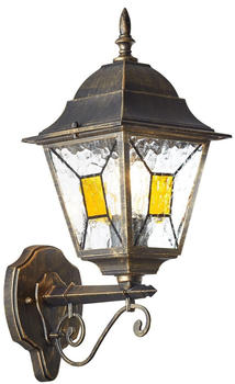 Brilliant Janel Außenwandleuchte schwarz gold 1x A60, E27, 60W, geeignet für Normallampen (nicht enthalten)
