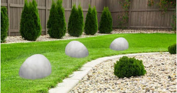 Globo Solarleuchte, Steine, Kunststoff grau, 8,5x6,5x2,5 cm