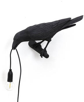 Seletti LED-Deko-Außenwandleuchte Bird Lamp links schwarz