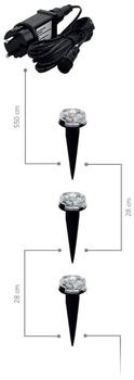 Eglo LED-Bodenleuchte Spinetoli 2, 6er-Set mit Erdspieß