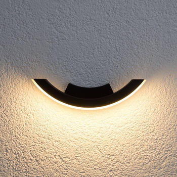 Lucande Grafitfarbene LED-Au&szlig;enwandleuchte Half