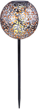 ETC Shop Solarkugel mit Lichteffekt und Erdspieß 1x LED 3000K DxH 18,5x54cm
