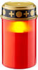 LED-Grablicht, rot mit realistischem Flackereffekt, batteriebetrieben (ohne 2x AA),