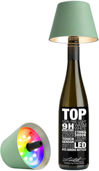 Sompex Top 2.0 RGB LED Akkuleuchte & Flaschenaufsatz oliv