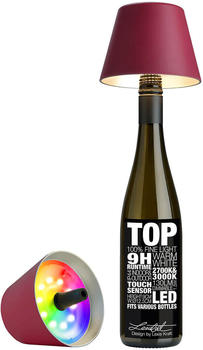 Sompex Top 2.0 RGB LED Akkuleuchte & Flaschenaufsatz bordeaux