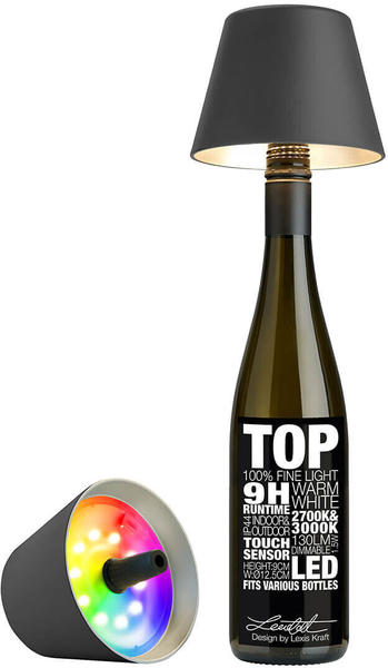 Sompex Top 2.0 RGB LED Akkuleuchte & Flaschenaufsatz anthrazit