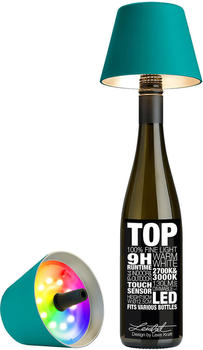 Sompex Top 2.0 RGB LED Akkuleuchte & Flaschenaufsatz türkis