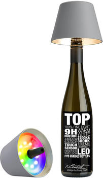 Sompex Top 2.0 RGB LED Akkuleuchte & Flaschenaufsatz grau