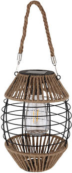 ETC Shop LED Solarlaterne Metall Hanf stehend h&auml;ngend H40,5 cm