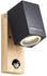 Brilliant Galeni Außenwandleuchte Bewegungsmelder schwarz/natur 1x PAR51, GU10, 20W, geeignet für Reflektorlampen (nicht enthalten) IP-Schutzart: 44 - spritzwassergeschützt