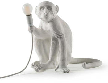 Seletti LED-Deko-Terrassenleuchte Monkey Lamp weiß sitzend