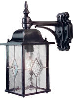 Elstead Lighting Wexford Au&szlig;enwandleuchte E27 abw&auml;rts Aluminium/Glas Schwarz/Silber