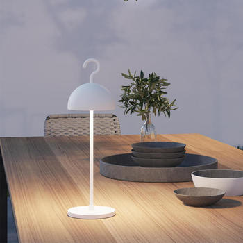 Sompex LED Akku Tischleuchte Hook Weiß 2,5W 238lm IP65 weiß (78361)