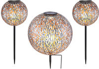 Led Metall Solarkugeln 3er Set &Oslash; 18cm & 27cm Mit Erdspie&szlig;