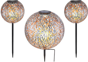 Meine Wunschleuchte LED Metall Solarkugeln 3er Set &oslash; 18 cm H 27 cm (33S6267)