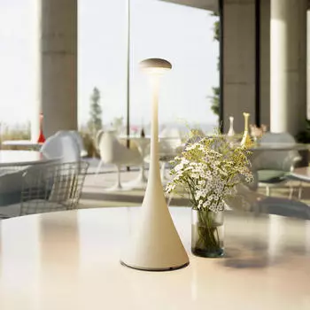 Sigor LED Akku Tischleuchte Nudrop D&uuml;nenbeige 2,2W 197lm IP54 beige/creme (4540401)