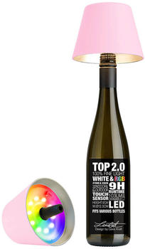 Sompex Top 2.0 RGB LED Akkuleuchte & Flaschenaufsatz rosa