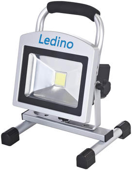 Ledino LED-Akkustrahler 20W tragbare Baubeleuchtung Köpenick 210, 10,4 Ah, sillber tageslichtweiss