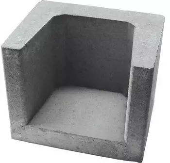 Diephaus Beton U-Stein Eckausführung grau 40 x 40 x 40 cm