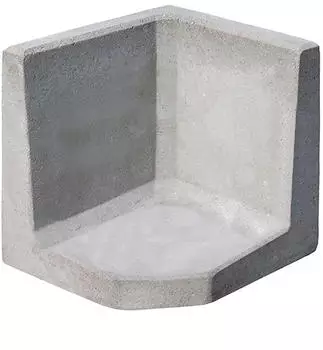 Diephaus L-Stein Eck Winkelstein grau 50x40x7 cm