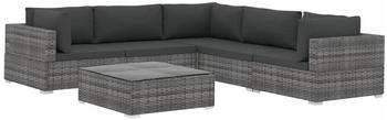 vidaXL Garden Lounge Set 6-Pc (V4677) grey/dark grey