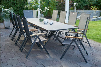 Hartman Sondermodell Xanadu/Aruba Set xerix/anthrazit Alu/Glaskeramik 10 Multipos 220/280x100cm grau (21125)