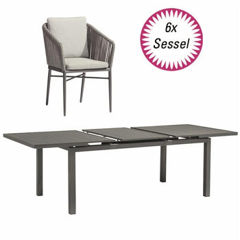 Acamp Manhattan 7-tlg. 180 + 60cm Ausziehtisch Chicago (24053)